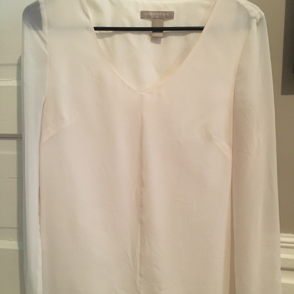 Banana Republic long sleeve white blouse size S